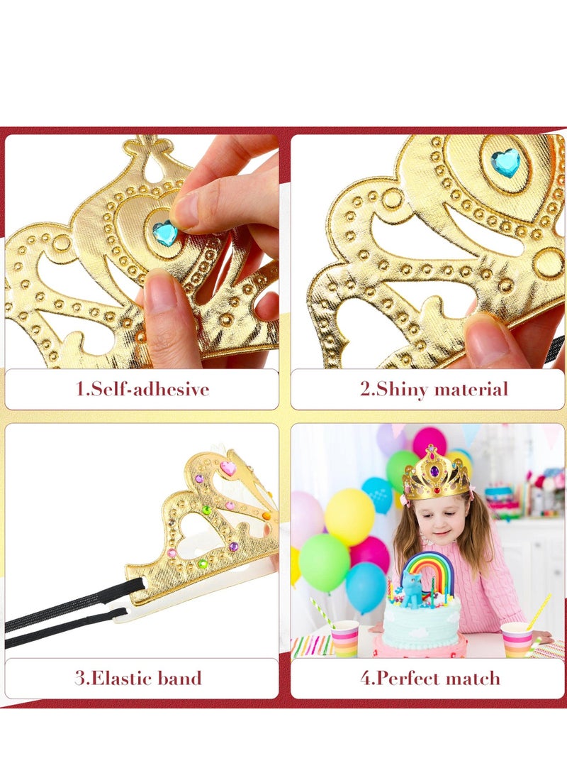 KASTWAVE - DIY Crown Set, 44 Pcs Birthday Foam Crowns Set for Kids Princess Tiaras Crowns Diamond Sticker Making Kits Kids' Party Supplies - Image 1
