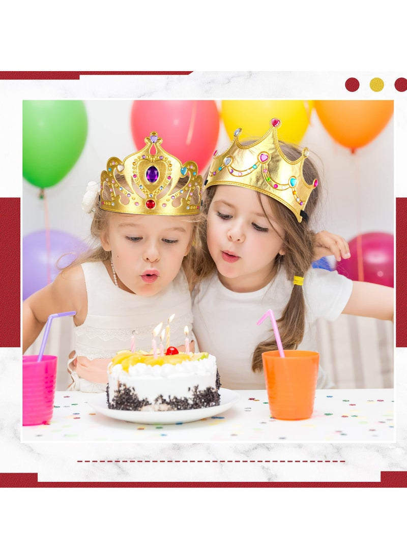 KASTWAVE - DIY Crown Set, 44 Pcs Birthday Foam Crowns Set for Kids Princess Tiaras Crowns Diamond Sticker Making Kits Kids' Party Supplies - Image 1
