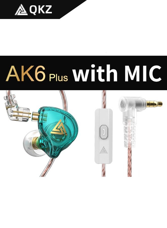 كيو كي زد سماعات أذن ديناميكية  AK6 Plus، سماعة رأس احترافية عالية الدقة مع ميكروفون، سماعات أذن عالمية مقاس 3.5 مم مع ميكروفون للموسيقى والألعاب والرياضة - Image 1