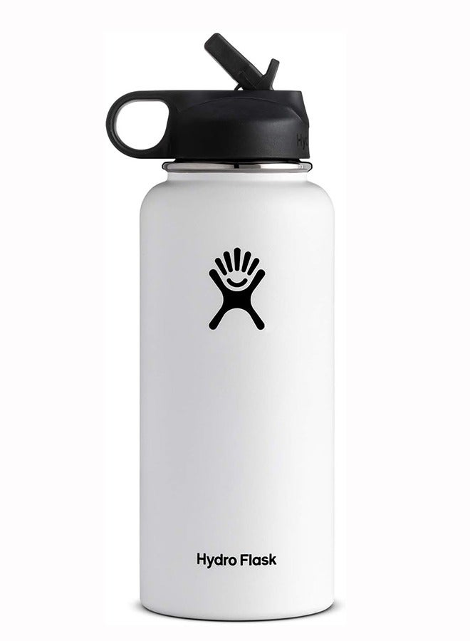 هايدرو فلاسك زجاجة مياه قابلة لإعادة الاستخدام من الفولاذ المقاوم للصدأ ذات فتحة واسعة مع غطاء مرن - معزولة بالفراغ، آمنة للاستخدام في غسالة الأطباق، وغير سامة - Image 1