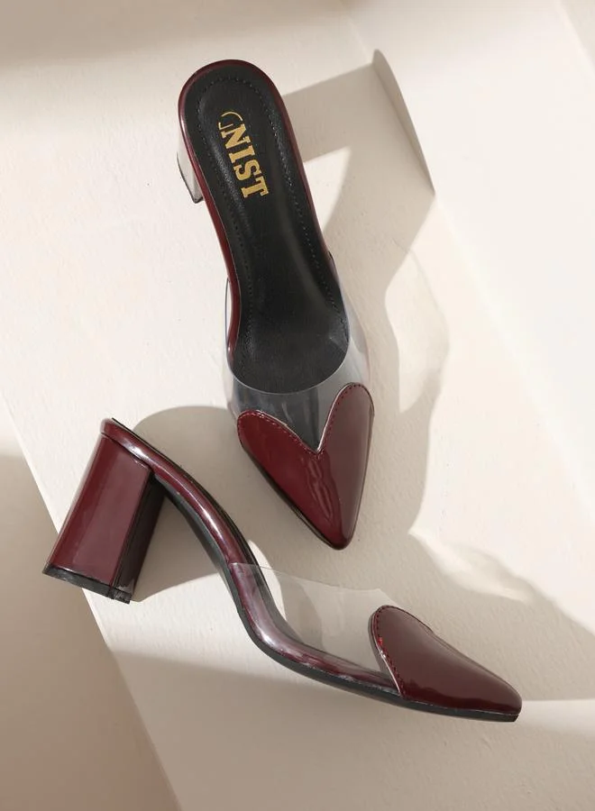 جنيست GNIST Plain Pointed Toe Block Heel Mules