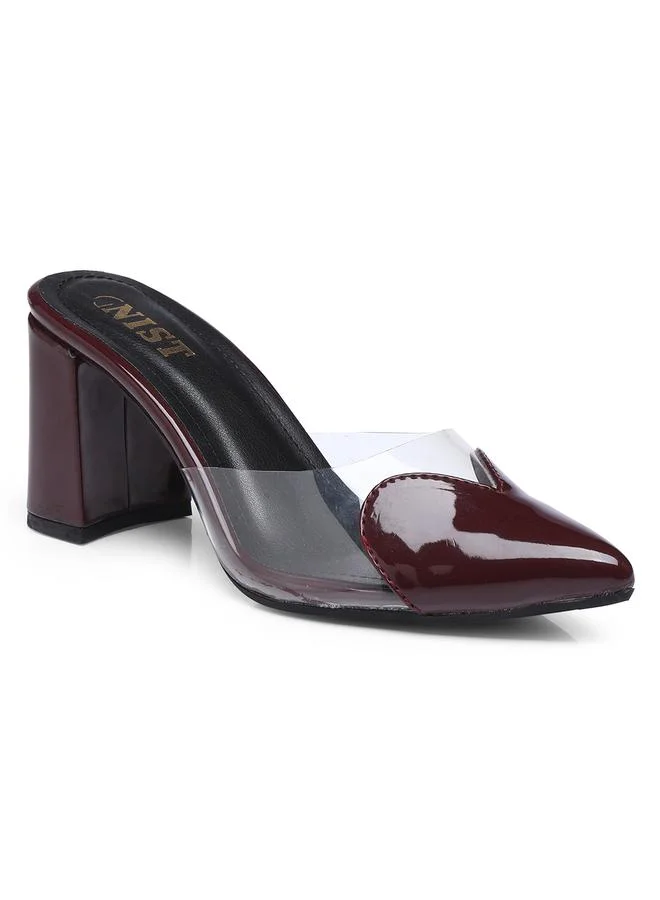 جنيست GNIST Plain Pointed Toe Block Heel Mules