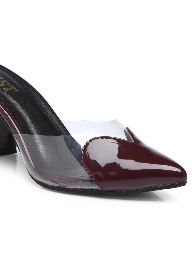 GNIST GNIST Plain Pointed Toe Block Heel Mules