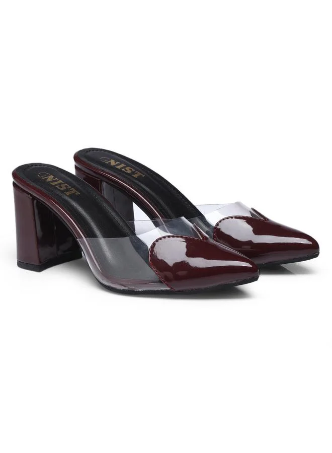 GNIST GNIST Plain Pointed Toe Block Heel Mules