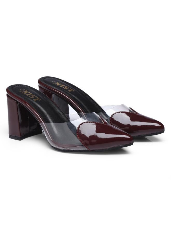 GNIST GNIST Plain Pointed Toe Block Heel Mules  - Image 4