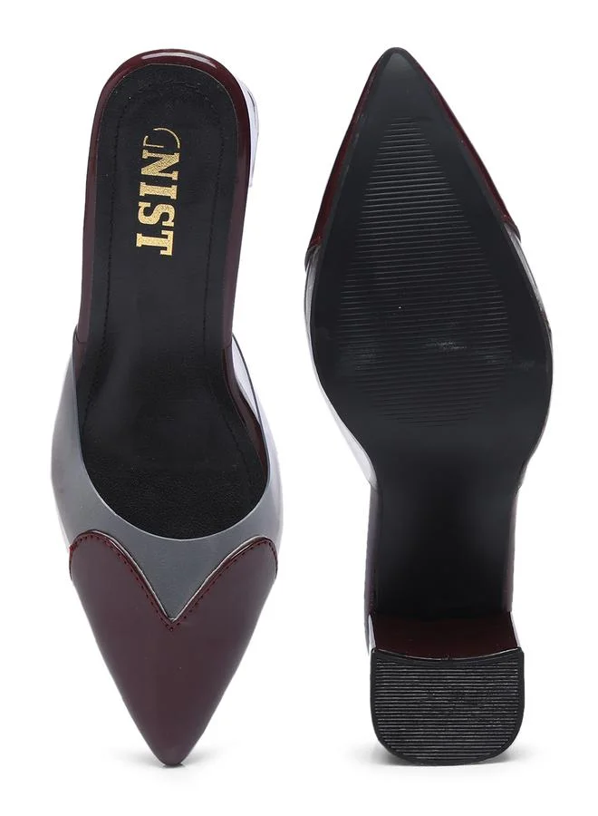 GNIST GNIST Plain Pointed Toe Block Heel Mules