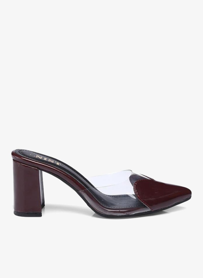 GNIST Plain Pointed Toe Block Heel Mules - Image 1