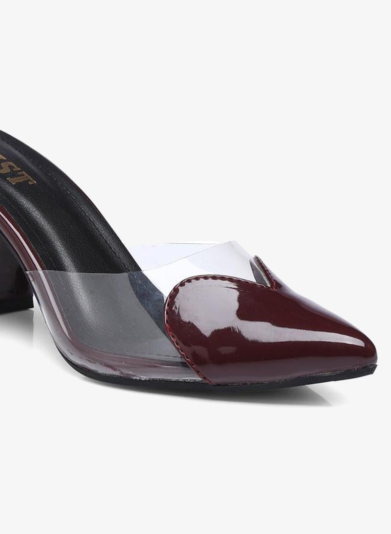 GNIST Plain Pointed Toe Block Heel Mules - Image 3