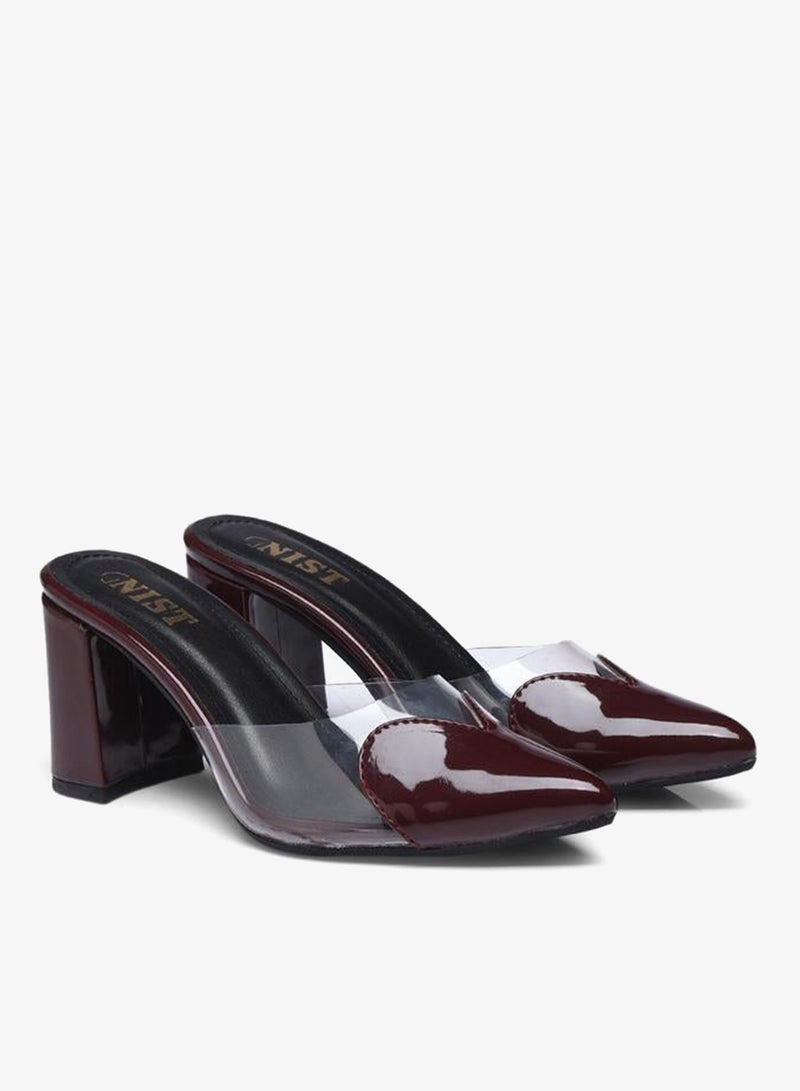 GNIST Plain Pointed Toe Block Heel Mules - Image 4