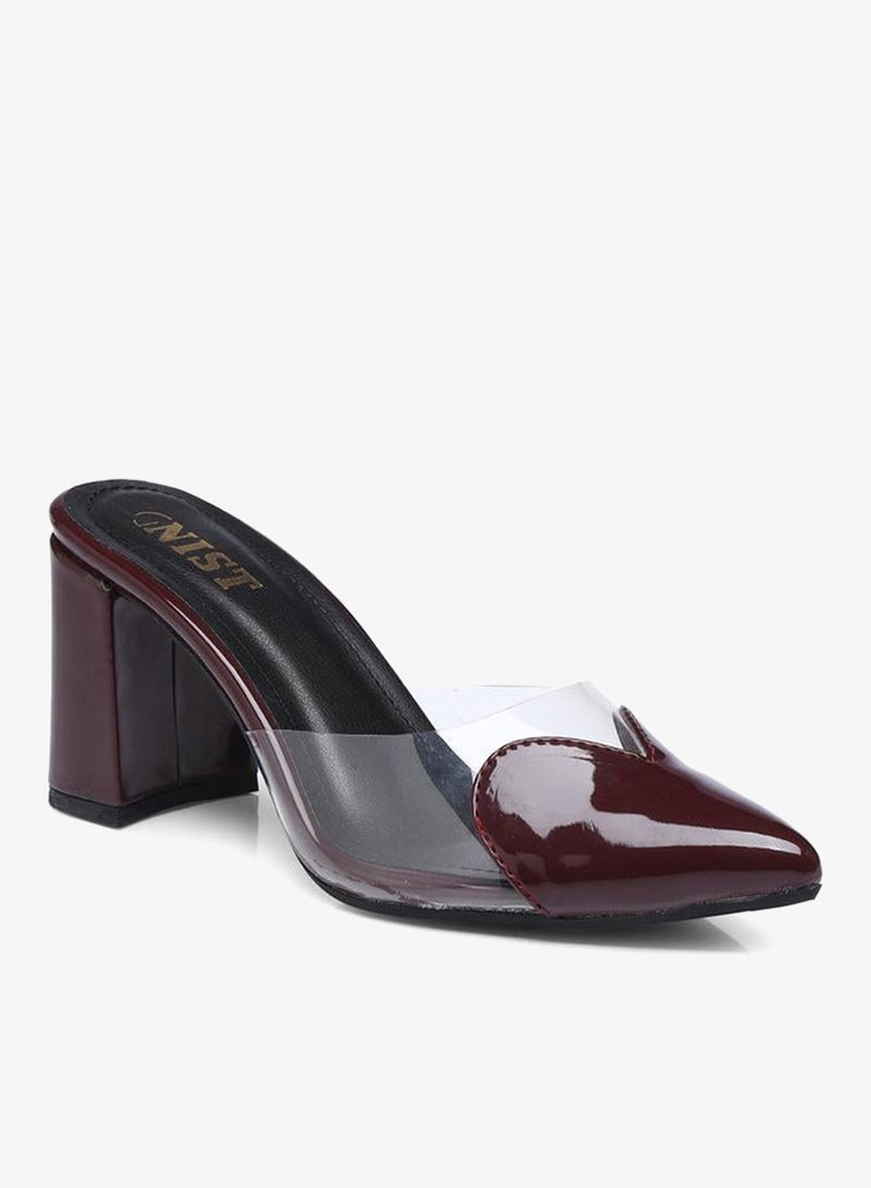 GNIST Plain Pointed Toe Block Heel Mules - Image 2