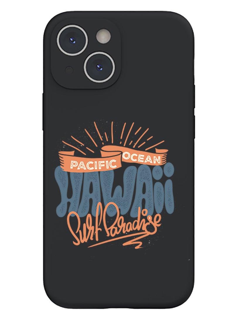 Theodor Protective Slim Fit Case Liquid Silicone Cover with Full Body Protection Anti-Scratch Shockproof Case For iPhone 15 Black  - Hire jeep dont care papa copy - Image 1