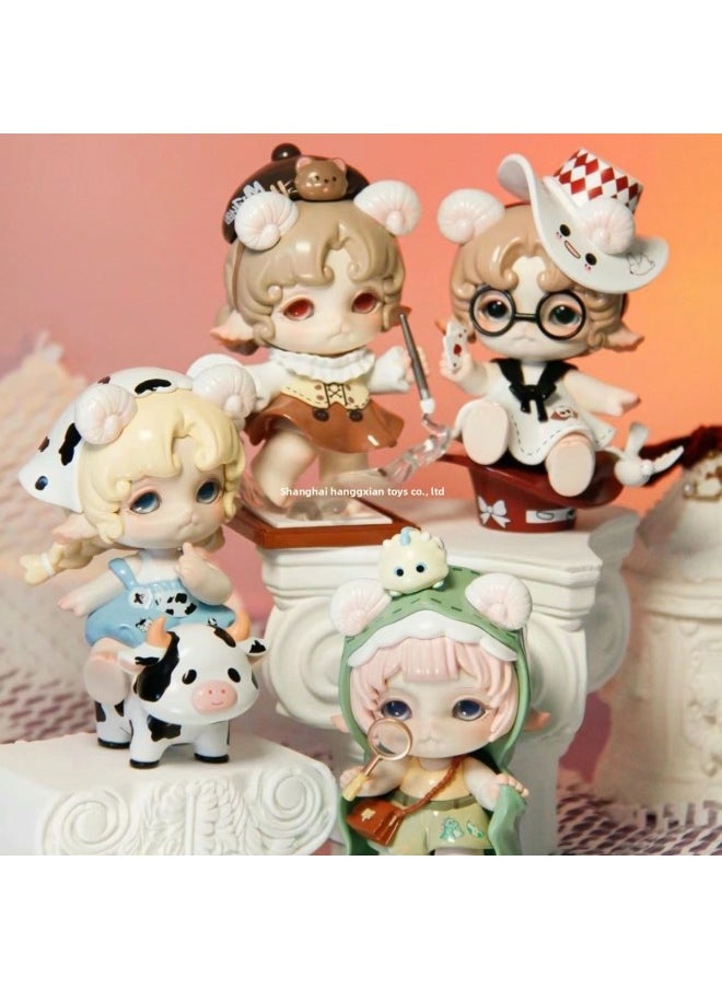 Generic - It's So Cute! Rice Roll Big Dreamer Series Trendy Play Blind Box Aromatherapy Gypsum Doll White Embryo Color Change Doll-Color:Dancing Little Swan (skirt, Wings, Fragile Braids) - White Embryo (fragile Models Come With Glue) - Image 1