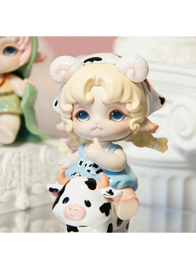 Generic - It's So Cute! Rice Roll Big Dreamer Series Trendy Play Blind Box Aromatherapy Gypsum Doll White Embryo Color Change Doll-Color:Dancing Little Swan (skirt, Wings, Fragile Braids) - White Embryo (fragile Models Come With Glue) - Image 1