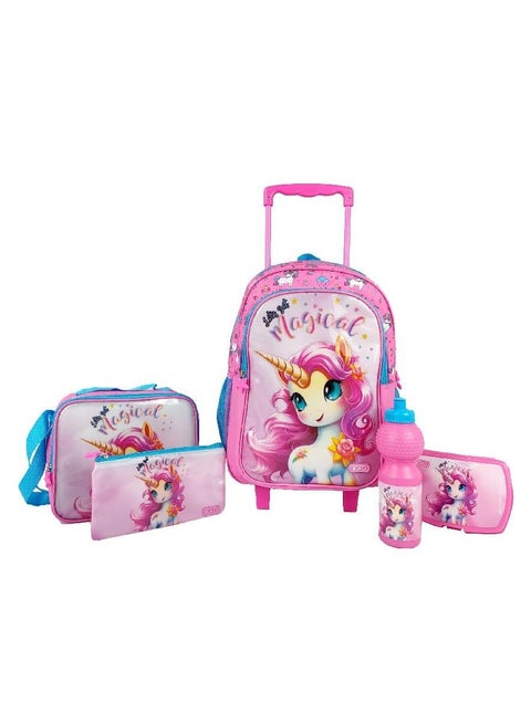 Magical Unicorn 5-in-1 Value Set Trolley Bag with Accessory