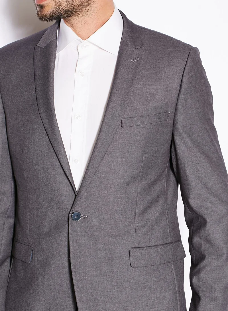 BURTON Essential Grey Skinny Fit Suit Jacket
