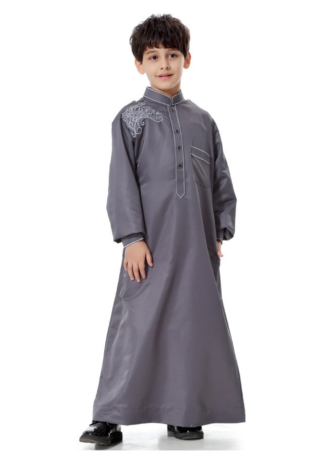 هانيميدو ثوب عربي إسلامي للصبي، قفطان بأزرار وطوق مرتفع  - Image 5