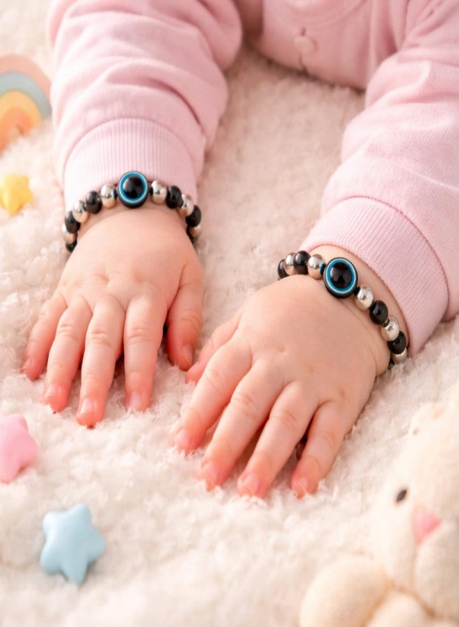 DARSHRAJ 925 Sterling Silver Baby Nazariya Anklet and Bracelet | Handmade Black Thread wristband | Nazar Protection Jewelry | Adjustable and comfortable for Newborn Baby Boys | Baby Girls - Image 4