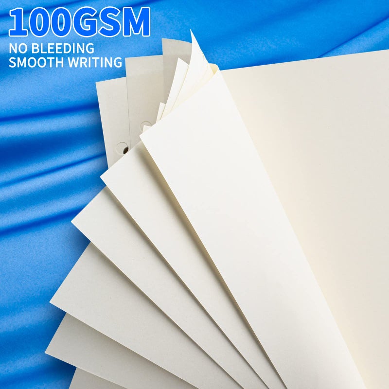 Tofun A5 Blank Refill Paper for 6-Ring Binders Planner Traveller Journal Notebook Dairy,Filler Paper Insert, 80 Sheets 160 Pages, Blank - Image 4