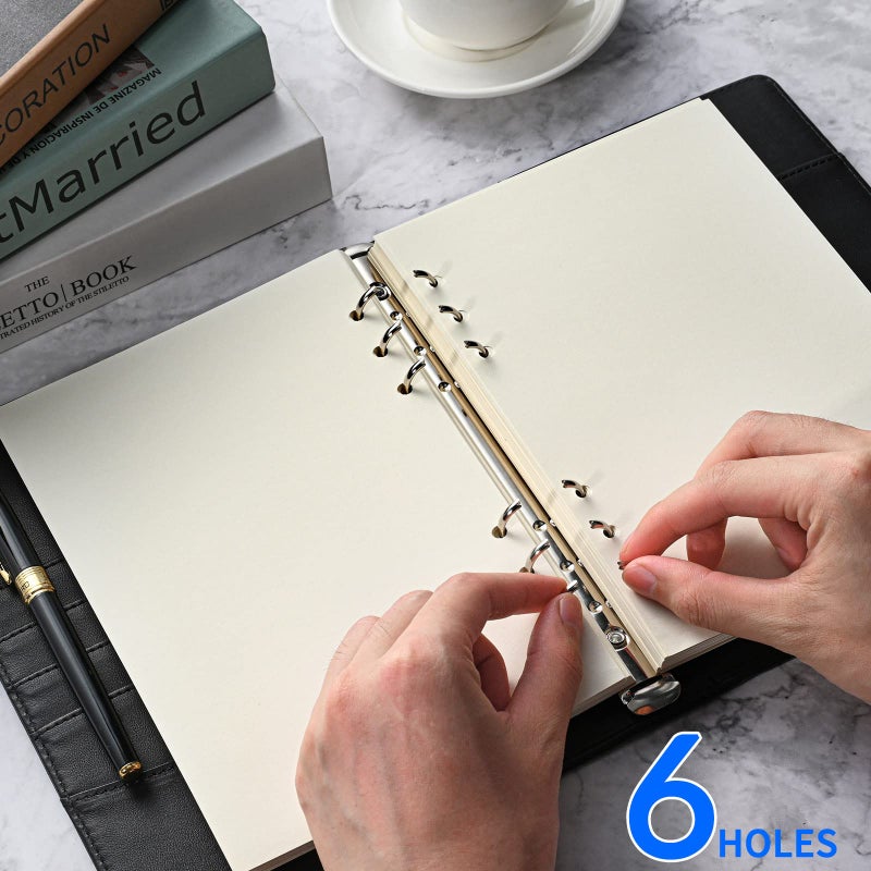 Tofun A5 Blank Refill Paper for 6-Ring Binders Planner Traveller Journal Notebook Dairy,Filler Paper Insert, 80 Sheets 160 Pages, Blank - Image 5