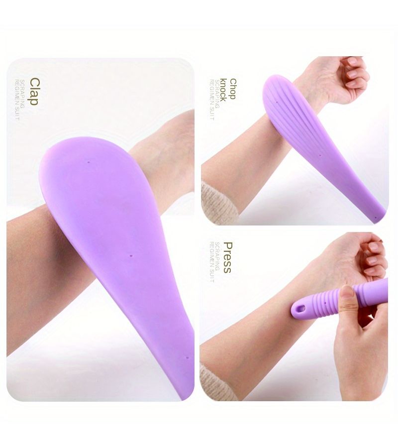 Purple Meridian Tapping Tool Gua Sha Board Health Maintenance Fitness Percussion Hammer - Image 5