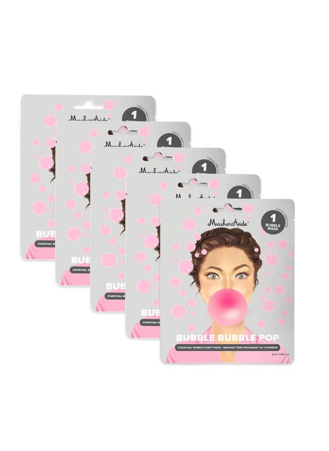 Bubble Bubble Pop Pore Cleansing  Foaming Facial Mask with Activated Charcoal Purify Deep Clean  Reduce Sebum For Normal Oily Combination Skin Korean Skincare 5 Pack