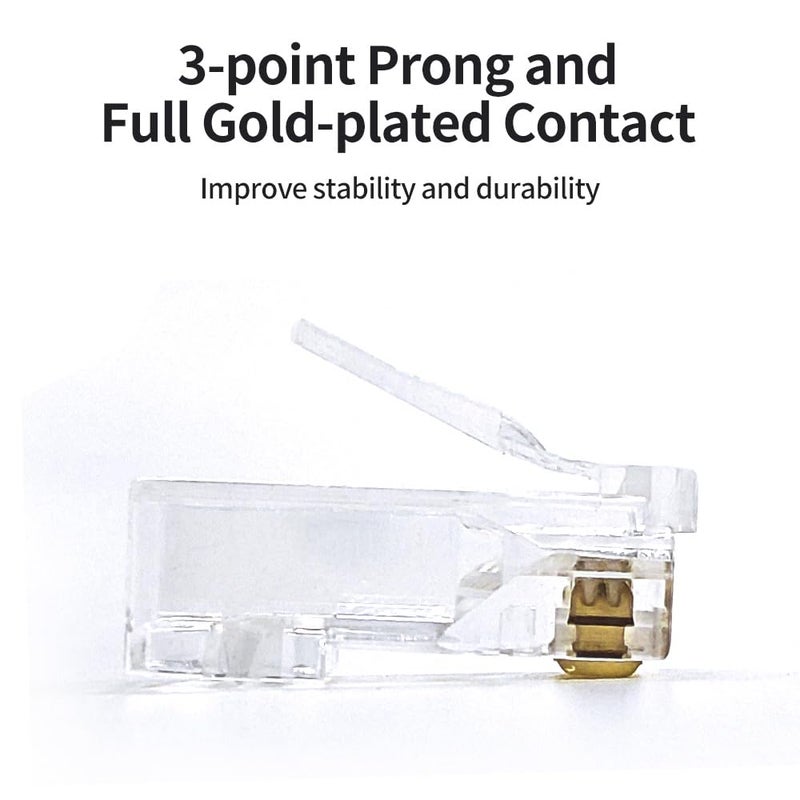 XANHAM Cat 6 Pass Through RJ45 Connector with Strain Relief Boots Modular Crimp Network Plug for 23AWG Cat6, Cat5, Cat5e Solid or Stranded Ethernet Cable (Cat6 Unshielded, 25) - Image 4