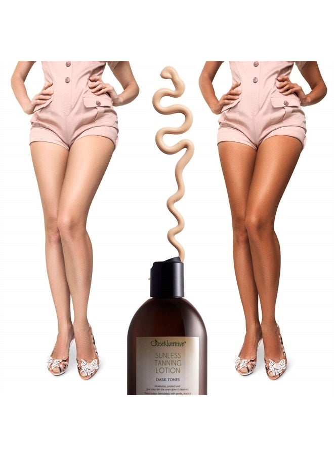 Just Nutritive Sunless Tanning Lotion Dark Tones | Indoor Self- Tanner | Dark Tanning Lotion | Body Tanning Lotion | Sun Kiss Glow | Self-Tanning Lotion with Bronzer | Just Nutritive | 8 Oz - Image 3