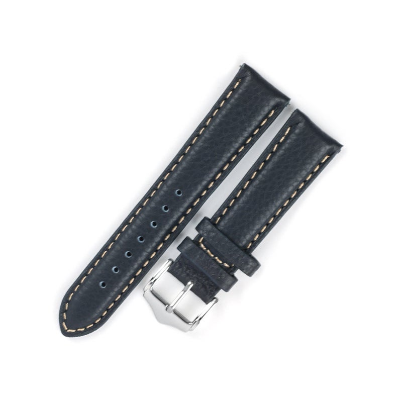 New Business Pebbled Waterproof Leather Strap Smart Quick Release First Layer Cowhide Wristband 18/19/20/22Mm - Image 1