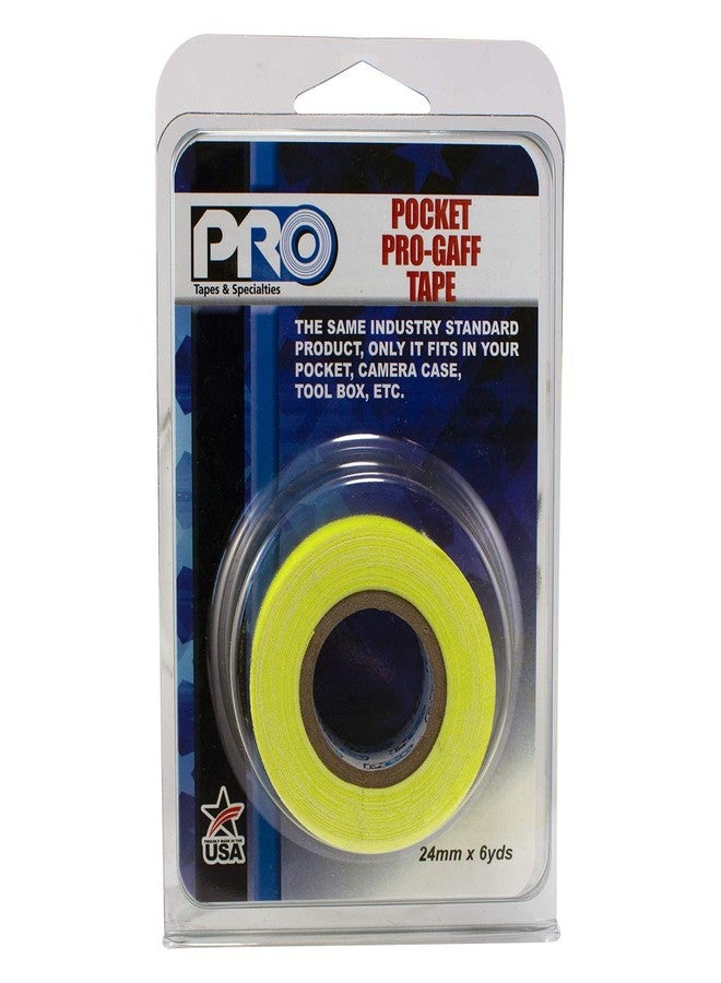 برو شريط لاصق احترافي من Pro Tapes، مقاس 1 بوصة × 6 ياردات، أصفر فسفوري، 306GB16MFLYEL1 - Image 1