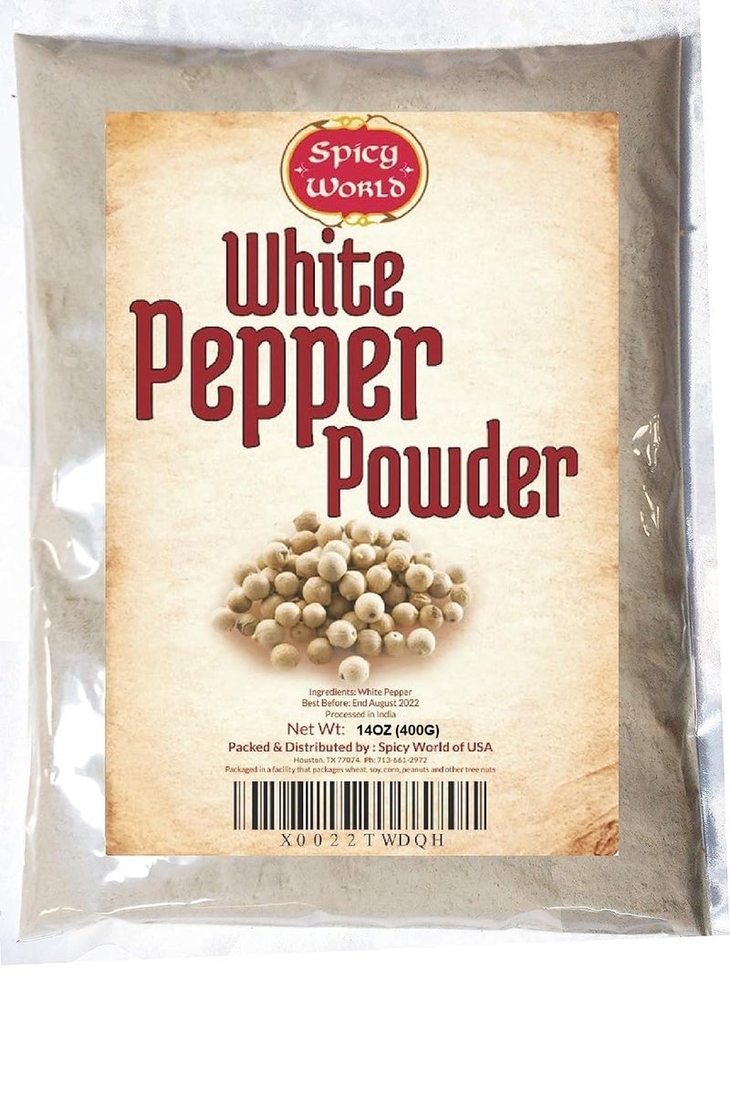 Spicy World White Pepper Ground 14 Oz (400g) - Bulk White Pepper Powder - Pure, Premium Quality, Non-GMO by Spicy World - Image 1