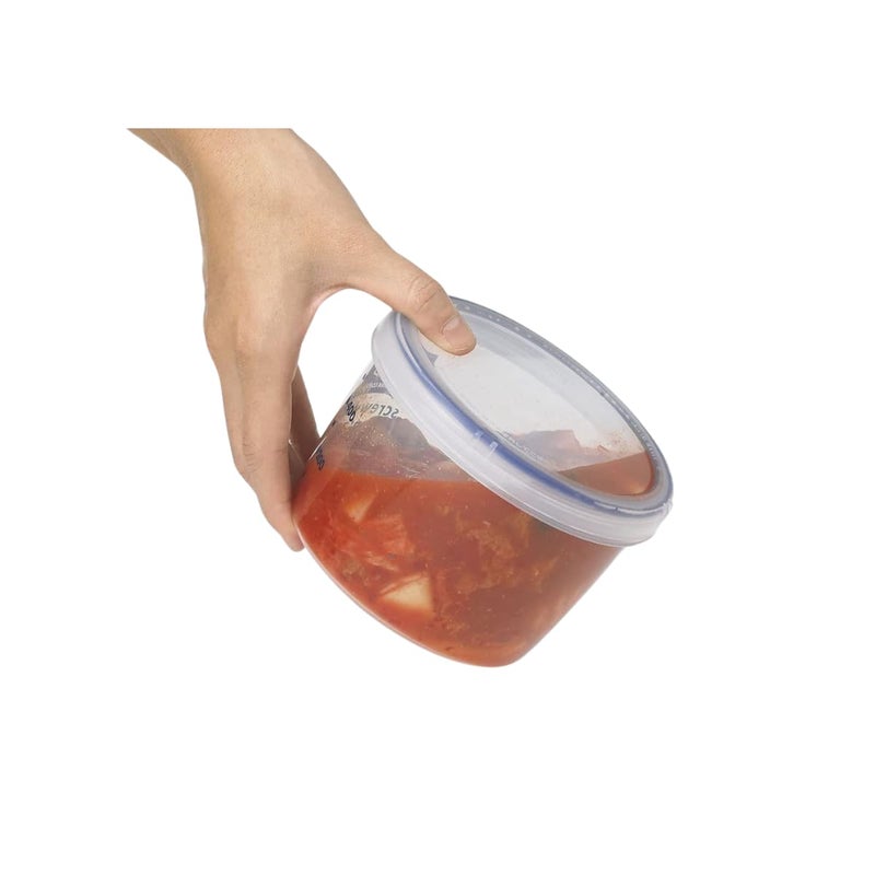 Lustroware (Set of 3) Lustroware Airtight Nestable Food Container Set with Lid  Kitchen Home Reusable Meal Prep Storage  Canister with Calibration  Dishwasher & Microwave Safe (8.5  17  25 oz) - Image 2