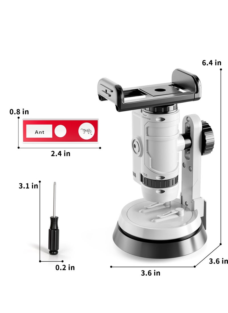 Excefore - Microscope for Kids, Kids Beginner Handheld Microscope Science Kit, with 60X-120X Microscope & 12 Slides, Science Experiments Kit STEM Project Toy, for for Kids Boys Girls - Image 1