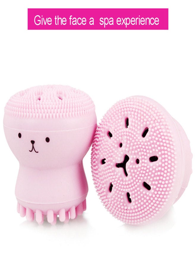 Double-sided jellyfish small octopus face wash brush silicone cleansing brush facial cleansing brush face brush artifact cleansing instrument spot Blister purple - Image 5