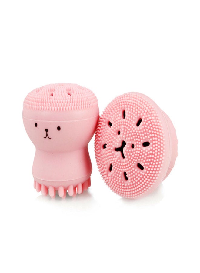 Double-sided jellyfish small octopus face wash brush silicone cleansing brush facial cleansing brush face brush artifact cleansing instrument spot Blister purple - Image 2