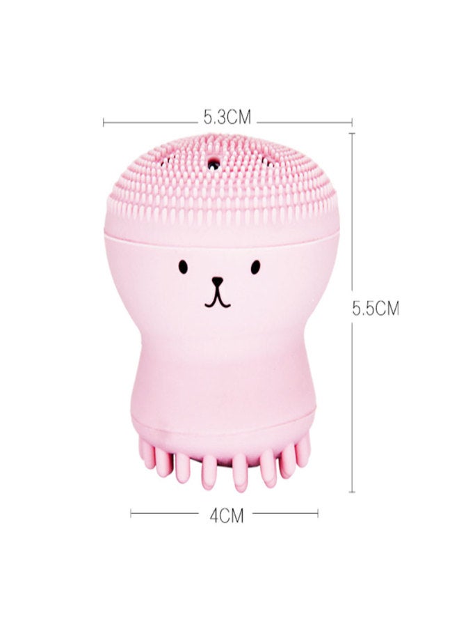 Double-sided jellyfish small octopus face wash brush silicone cleansing brush facial cleansing brush face brush artifact cleansing instrument spot Blister purple - Image 4