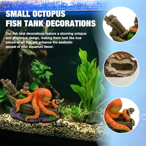 Xanadued Octopus Decor, Small Octopus Fish Tank Decorations, Aquarium Decorations Ideal Gift for Love Fish Farming - Image 4