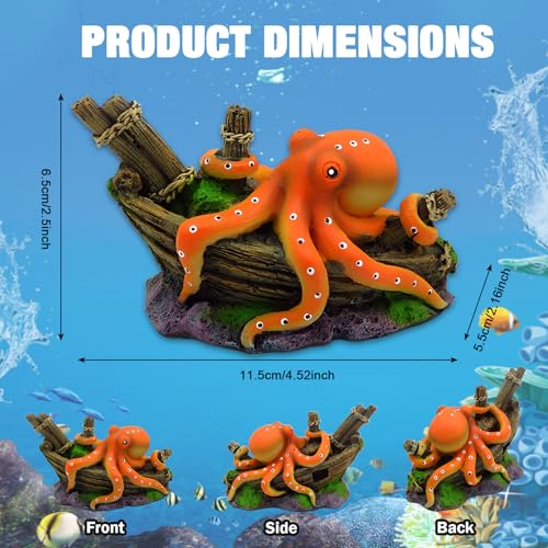 Xanadued Octopus Decor, Small Octopus Fish Tank Decorations, Aquarium Decorations Ideal Gift for Love Fish Farming - Image 2