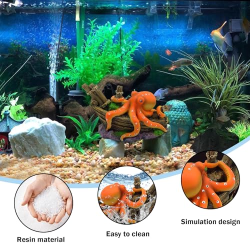 Xanadued Octopus Decor, Small Octopus Fish Tank Decorations, Aquarium Decorations Ideal Gift for Love Fish Farming - Image 3