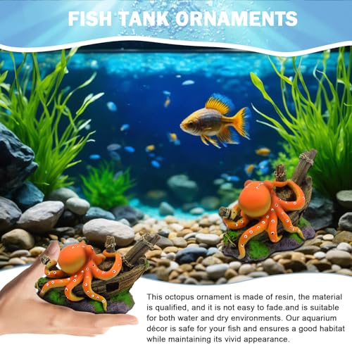 Xanadued Octopus Decor, Small Octopus Fish Tank Decorations, Aquarium Decorations Ideal Gift for Love Fish Farming - Image 5