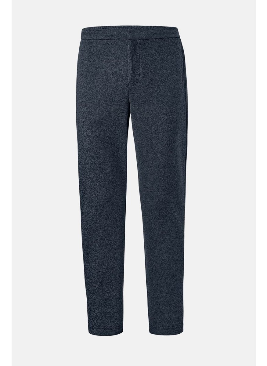 Tchibo Men Regular Fit Heather Jersey Trousers, Navy  - Image 2