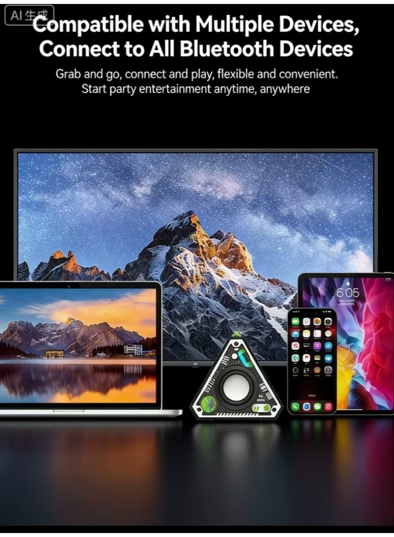 V2 audio 2026 new wireless Bluetooth subwoofer mecha portable mini home desktop cannon audio - Image 5