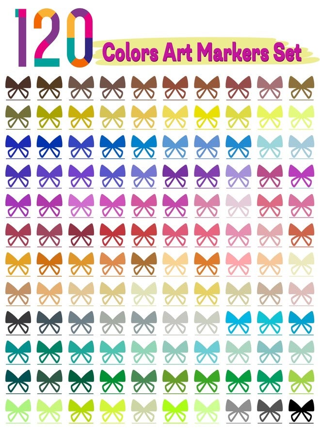 Halobios 120 Color Dual Tips Brush Pens Colouring Art Markers, Fine and Brush Tip - Image 2