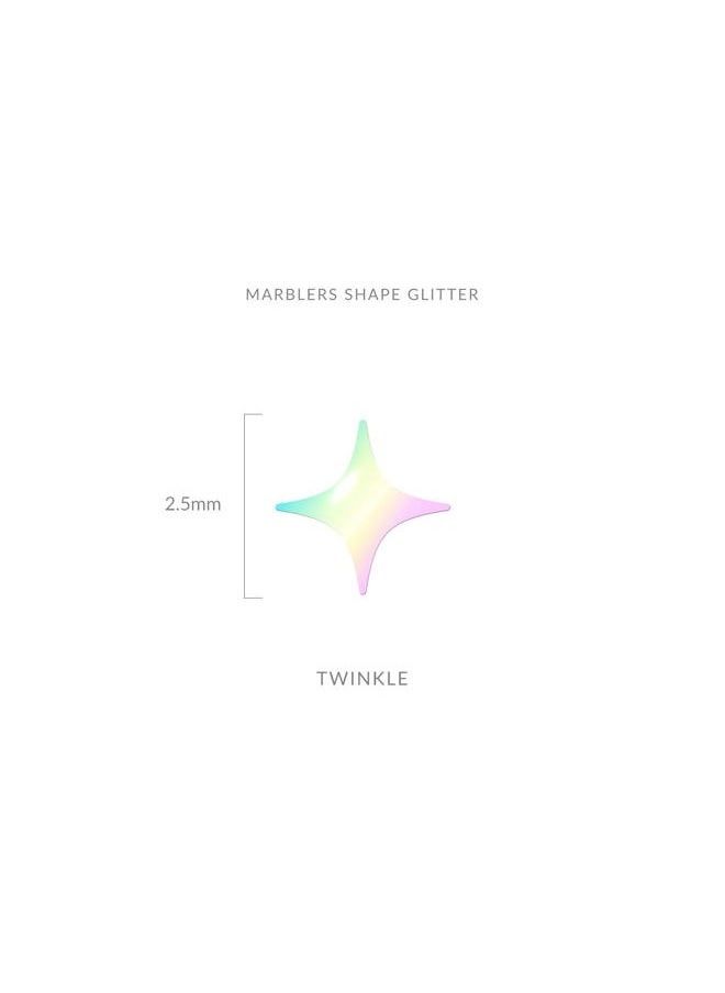 MARBLERS Cosmetic Grade Chunky Shape Glitter [Twinkle] 0.11oz (3g) | Flake | Non-Toxic | Vegan | Cruelty-Free | Eyeshadow, Nail Polish, Nail Art | Festival, Rave & Party Makeup | Body & Face  - Image 3
