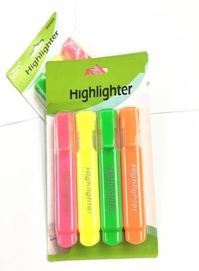 53 Arts 4 Pcs Highlighter Pen | Pastel Color | Chisel Tip Marker Pen | Water-Based | Quick Dry - Image 1