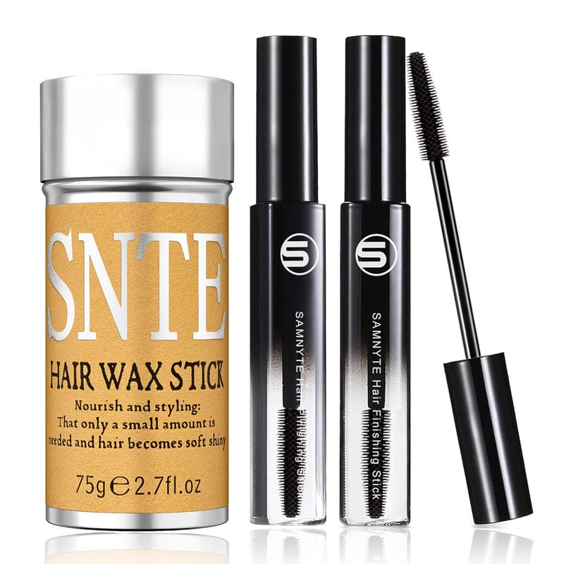 Samnyte عصا شمع الشعر سامنيت لتثبيت الشعر المتطاير، عصا لترويض الشعر المتطاير للشعر الصغير، عصا إنهاء الشعر تعمل في 3 ثوانٍ، عصا شمع للشعر لتثبيت تصفيف الشعر لفترة طويلة، عصا شمع للشعر - Image 1