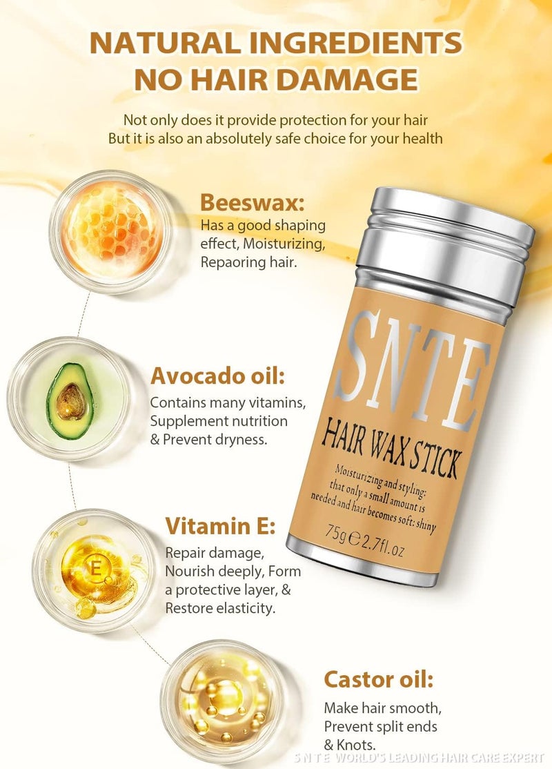 Samnyte عصا شمع الشعر سامنيت لتثبيت الشعر المتطاير، عصا لترويض الشعر المتطاير للشعر الصغير، عصا إنهاء الشعر تعمل في 3 ثوانٍ، عصا شمع للشعر لتثبيت تصفيف الشعر لفترة طويلة، عصا شمع للشعر - Image 3