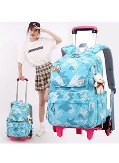 Generic Kids Trolley School Bag Rolling Backpack, Fashion Color Graffiti Primary School Students Wheeled Schoolbag for Girls and Boys  - Image 1