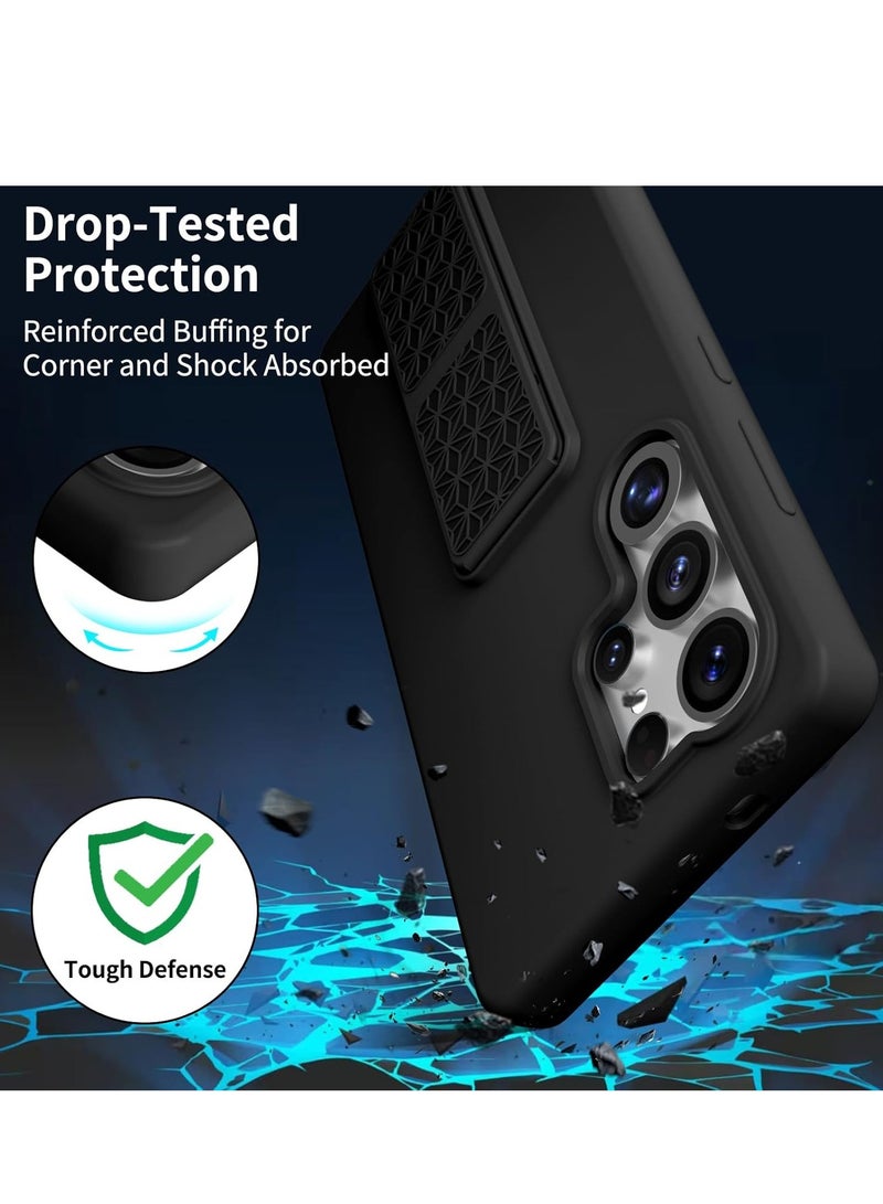 بورتوني غطاء حماية من السيليكون لهاتف سامسونج جالاكسي S25 مع حامل عمودي وأفقي وحزام يد وغطاء ممتص للصدمات ومضاد للخدش لهاتف سامسونج جالاكسي S25 5G مقاس 6.2 بوصة - Image 5