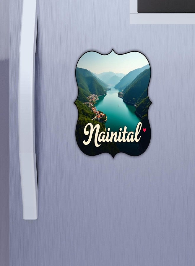 GiftOday Nainital Town Theme Souvenir Wooden Refrigerator Stylish Fridge Magnet - Fridge Magnet Perfect Souvenir Gift for Office, Kitchen, Fridge Decoration | Size 3x3 Inch | Pack of 1 - Image 1