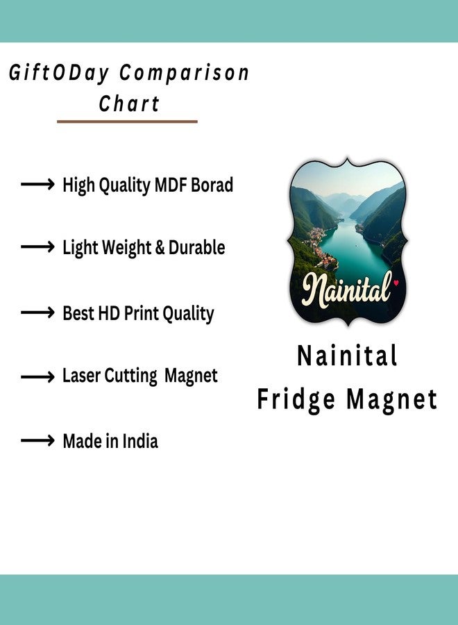 GiftOday Nainital Town Theme Souvenir Wooden Refrigerator Stylish Fridge Magnet - Fridge Magnet Perfect Souvenir Gift for Office, Kitchen, Fridge Decoration | Size 3x3 Inch | Pack of 1 - Image 3